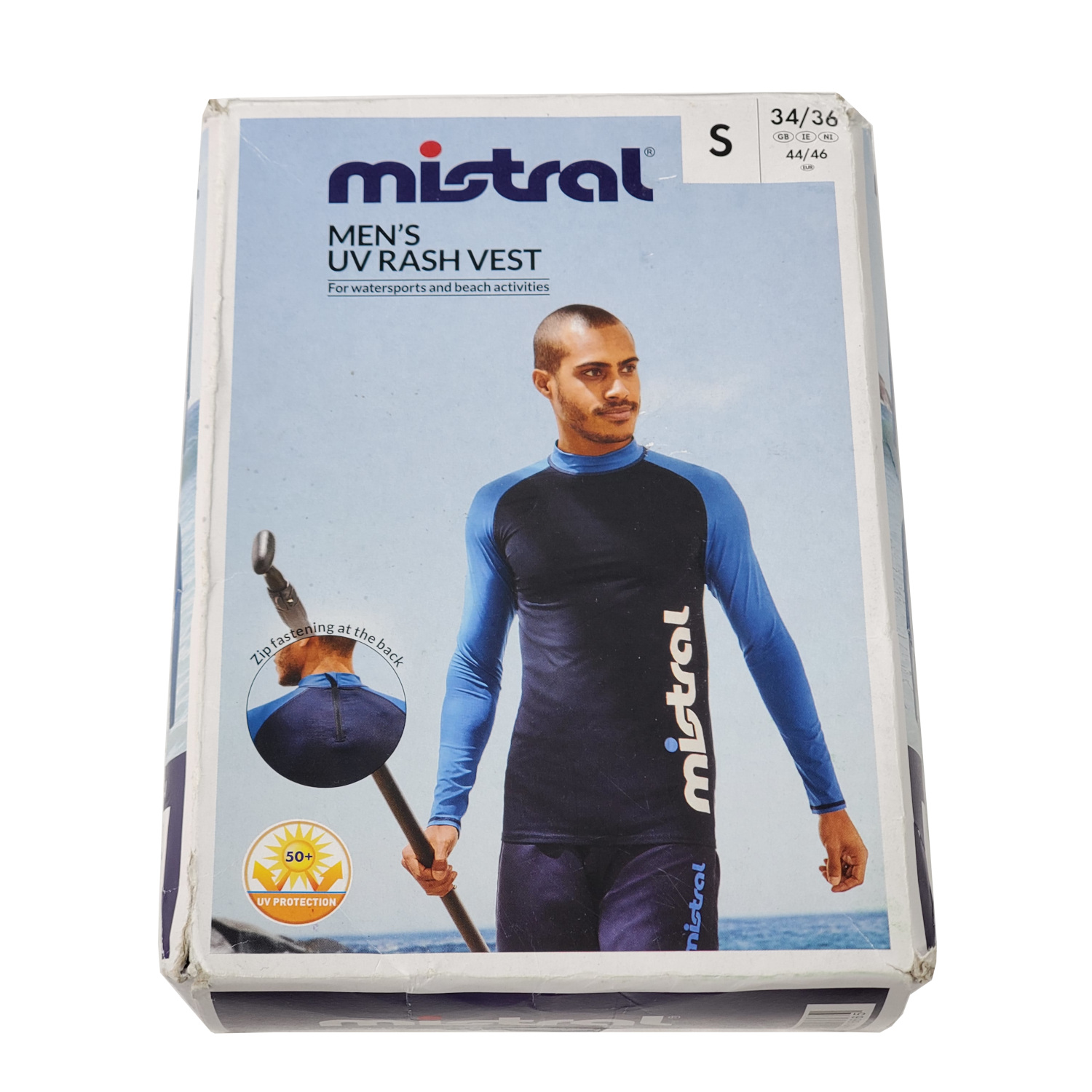 Mistral Mens UV Rash Vest Small 34/36 - Perfect for Watersports Beach Activities