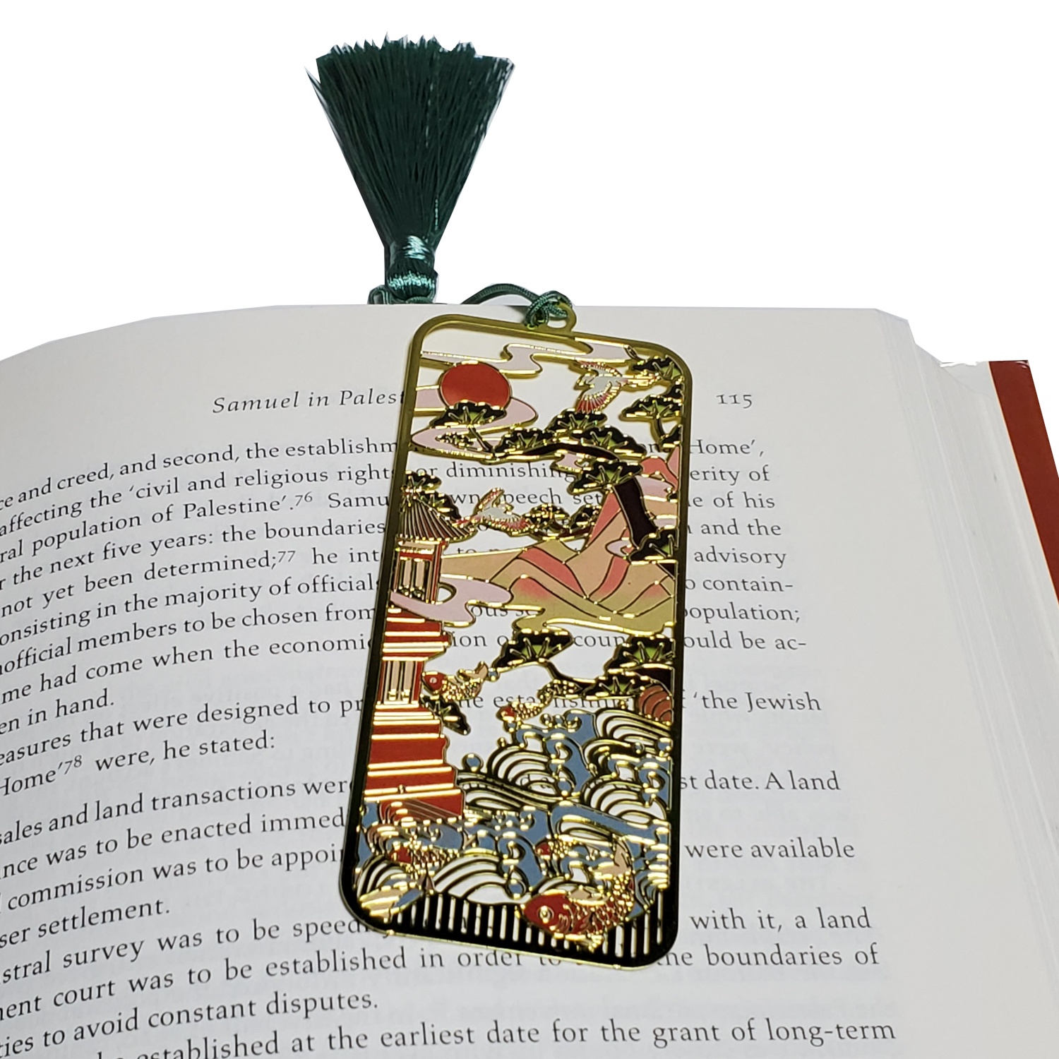 Elegant Asian-Inspired Enamel Bookmark with Tassel - Collector's Edition