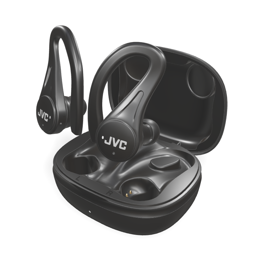 JVC True Wireless Fitness Headphones 30 Hour - HA-EC25T Black Bluetooth 5.1 IPX5